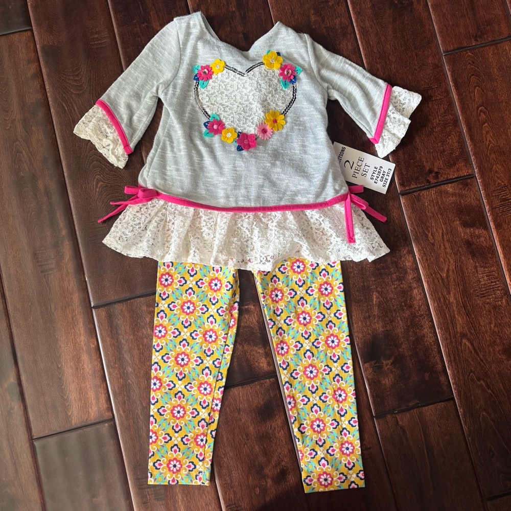 Rare Editions Gray and Pink Kids Matching Set